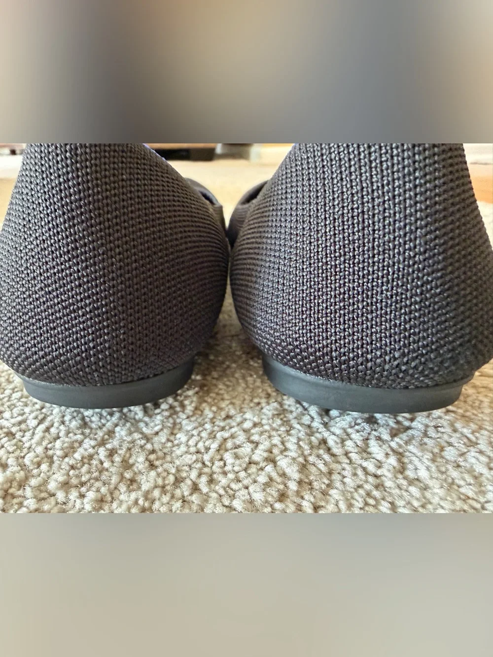 Black Rothy’s Round Toe Size 9.5 with Blue Outline